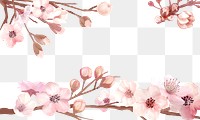 Cherry blossom png border, transparent background