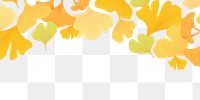 Yellow leaf png border, transparent background