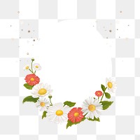 Aesthetic flower png frame, transparent background