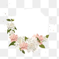 Aesthetic flower png frame, transparent background