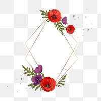 Poppy png frame, transparent background