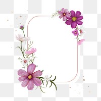 Purple flower png frame, transparent background