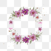 Purple flower png frame, transparent background