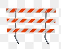 PNG Road work barrier, collage element, transparent background