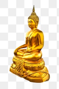 Golden Buddha png, transparent background