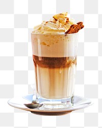 PNG latte macchiato drink, collage element, transparent background