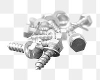 Png metal nails pile element, transparent background