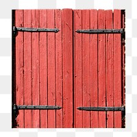 PNG red barn door, collage element, transparent background