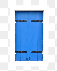 Blue wooden door png, transparent background