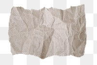 PNG ripped crumpled paper, collage element, transparent background