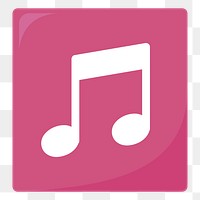 Music button png illustration, transparent background