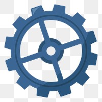 Cogwheel png illustration, transparent background