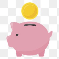 Piggy bank png illustration, transparent background