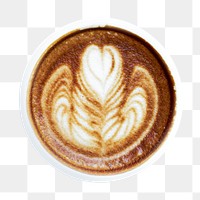 PNG Coffee latte, collage element, transparent background