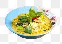 PNG Thai green curry in bowl, collage element, transparent background