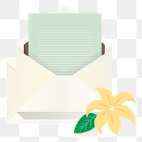 Png Letter & envelope element, transparent background