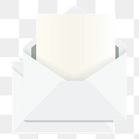 Png Letter & envelope element, transparent background