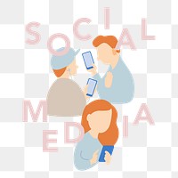 Social media png illustration, transparent background