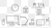 Png working space design element, transparent background