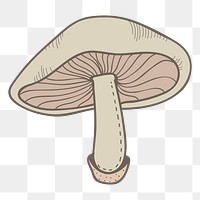 Mushroom png vegetable sticker, transparent background