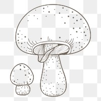 Mushroom png vegetable doodle, transparent background