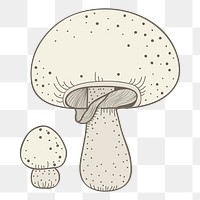 Mushroom png vegetable sticker, transparent background