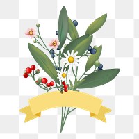 Flower banner png illustration, transparent background