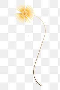 Png geometric dandelion flower illustration, transparent background