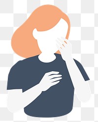 Coughing woman png illustration, transparent background