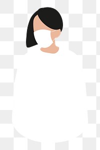 Woman png wearing mask illustration, transparent background