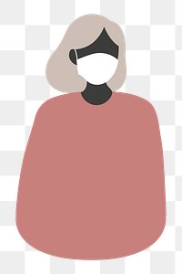 Woman png wearing mask illustration, transparent background