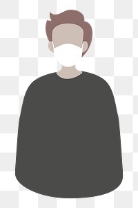 Man png wearing mask illustration, transparent background