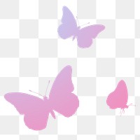 Pink butterfly silhouette png, transparent background