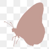 Brown butterfly silhouette png, transparent background