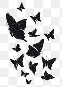 Butterfly silhouette png, transparent background