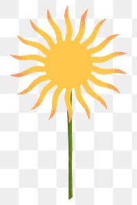 Celestial sun with branch png, transparent background