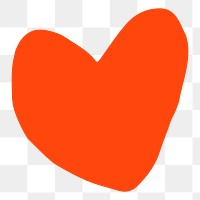 Png heart doodle illustration, transparent background