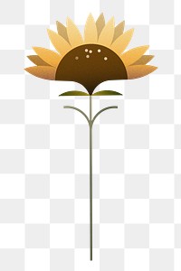 Png geometric sunflower illustration, transparent background