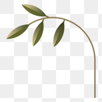 Png geometric plant branch illustration, transparent background