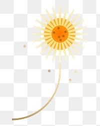 Png geometric dandelion flower illustration, transparent background