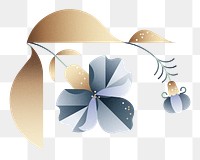 Png geometric iris flower illustration, transparent background