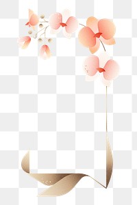 Png orchid flower arch border, transparent background