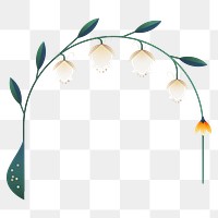 Png abstract flower arch border, transparent background