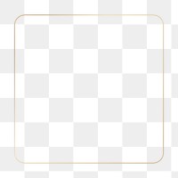 Png gold square border frame, transparent background