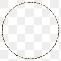 Gold glitter png round frame, transparent background