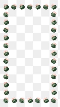 Cactus pattern png rectangle frame, transparent background