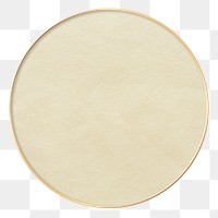 Round minimal gold png frame, paper texture, transparent background