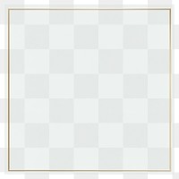 Square minimal gold png frame, transparent background