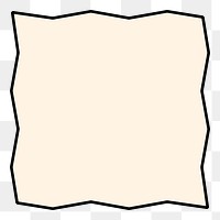 Zigzag square badge png, transparent background