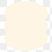 Beige badge png, overlapping circles design, transparent background